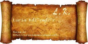 Luria Kázmér névjegykártya