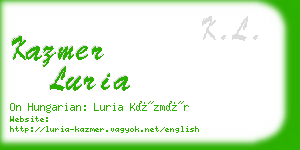 kazmer luria business card